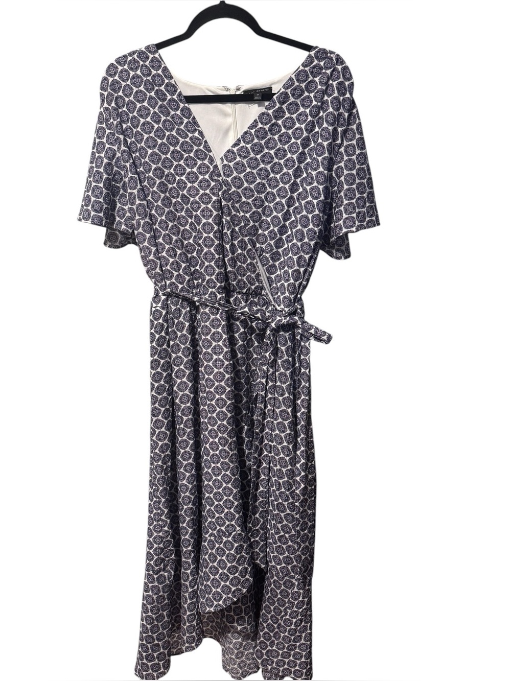 Lane Bryant Flowy faux wrap Maxi Dress flutter sleeve size 22 career party